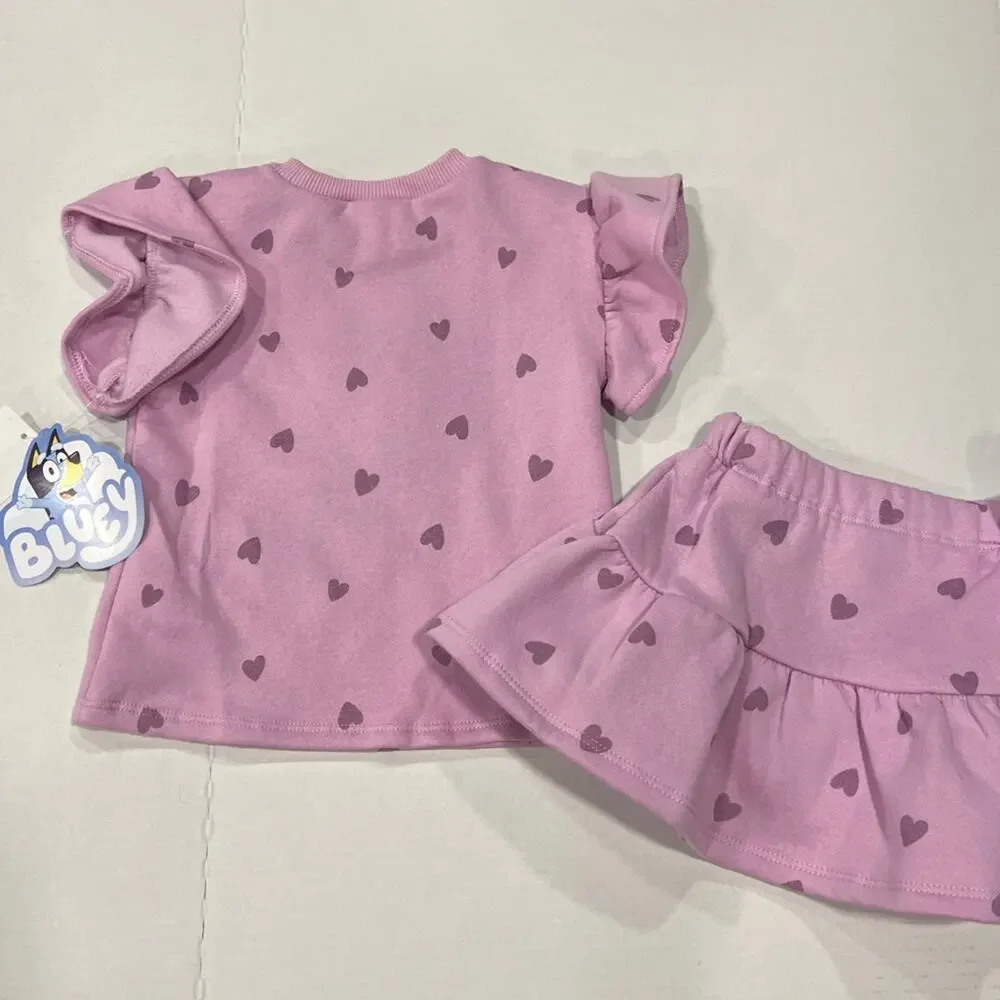 Bluey Girls Purple Fleece Skort Outfit